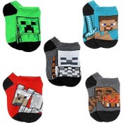 Wholesale - 5pk MINECRAFT SPIDER HUNT NS SOCKS SIZE 4-6, UPC: 193159210878